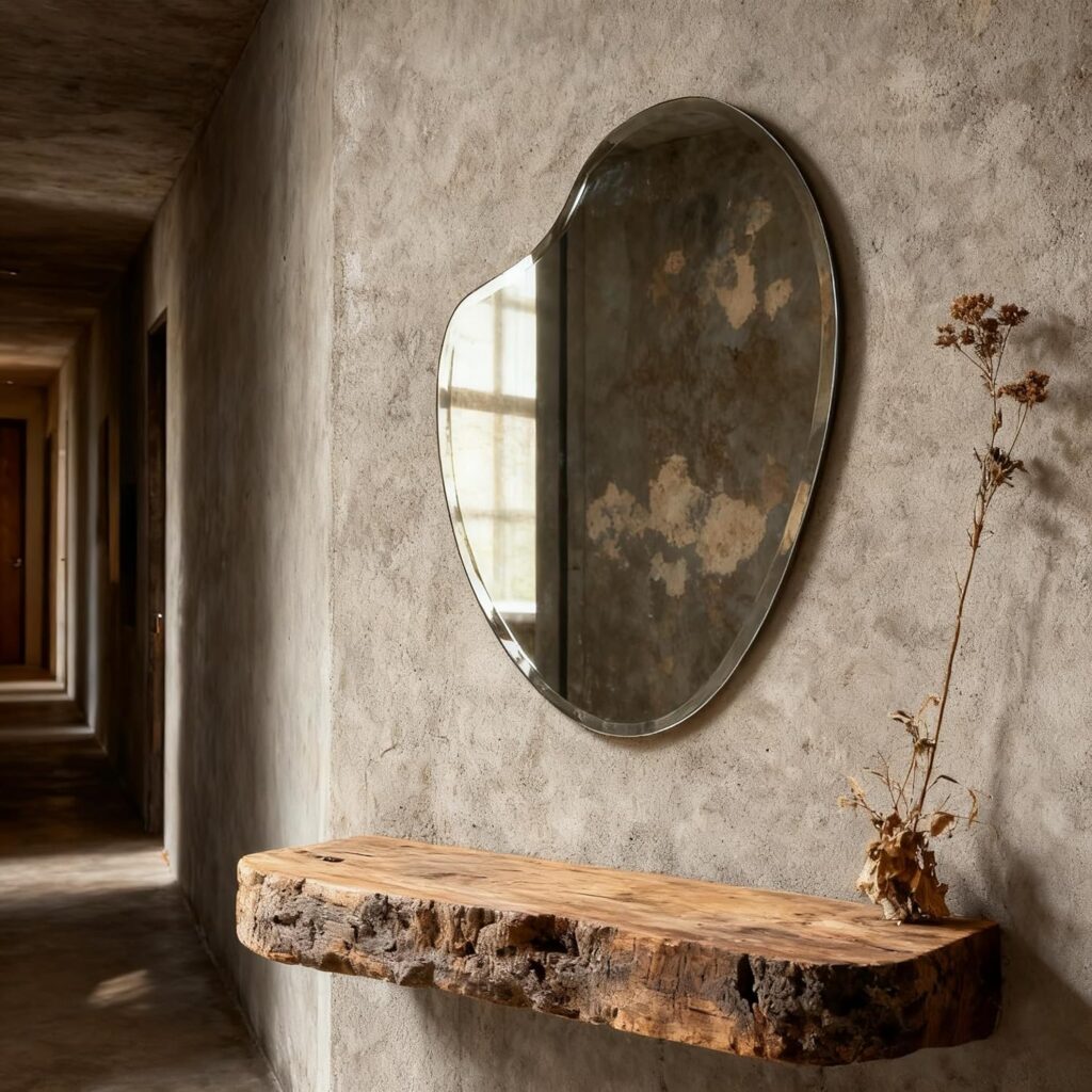 Luxury asymmetrical wall mirror frameless beveled edge decorative bathroom mirror