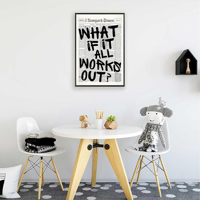 vintage newspaper style wall decor print