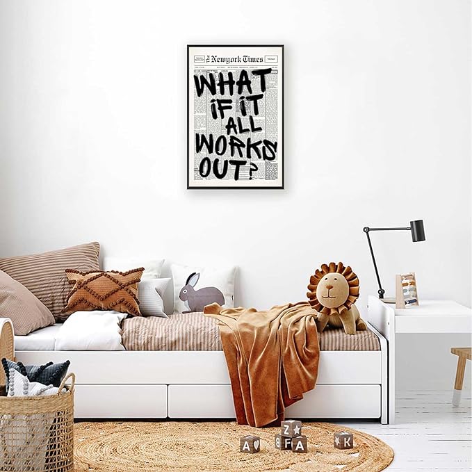 retro newspaper wall art motivational quote