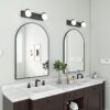 ModernBlack arched wall mirror