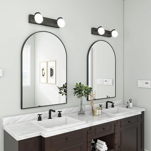 ModernBlack arched wall mirror