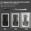Dimmable LED bathroom mirror 48x36 with 3 color lighting modes