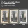 Large black LED bathroom mirror with front light and backlit glow