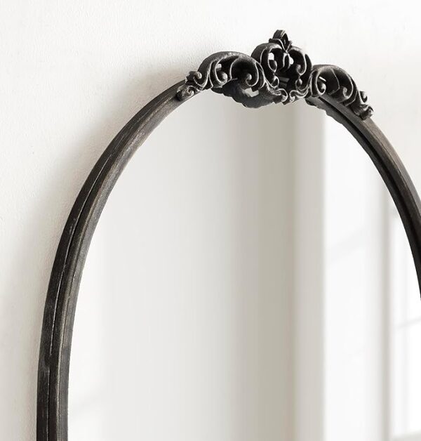 contemporary black arched mirror for home decor