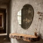 Luxury asymmetrical wall mirror frameless beveled edge decorative bathroom mirror
