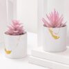 Realistic pink mini artificial plants for home decor