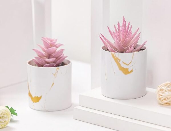 Realistic pink mini artificial plants for home decor