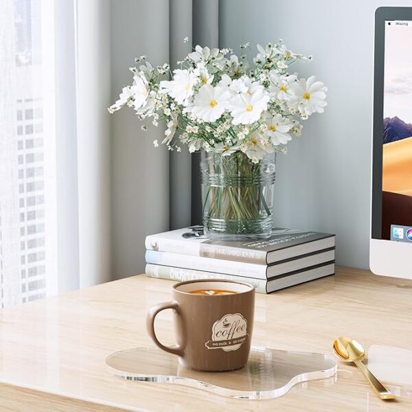 Transparent clear acrylic mirror drink coaster for home bar