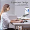 Black adjustable laptop riser stand for home office workspace