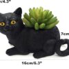 Cute black cat desk accessory resin pen holder