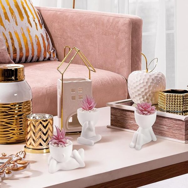 Cute pink artificial plants for office desk