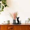 Novelty black cat pen holder for office desk decor
