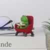Red funny frog figurine for bookshelf decoration