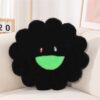 Black flower throw pillow plush decorative cushion