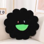 Black flower throw pillow plush decorative cushion