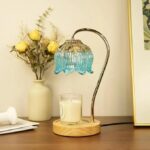 Blue candle warmer lamp with timer for scented candles