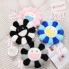 Soft blue daisy plush pillow room decor