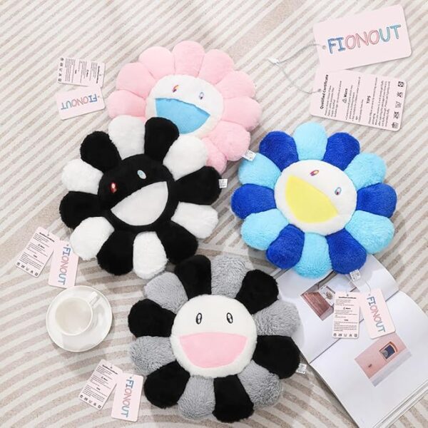 Soft blue daisy plush pillow room decor