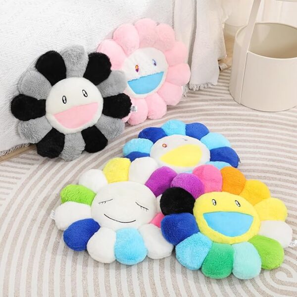 Blue flower shaped decorative pillow for sofa