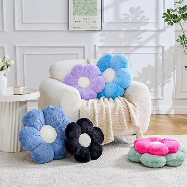 Blue daisy shaped pillow soft decorative cushion