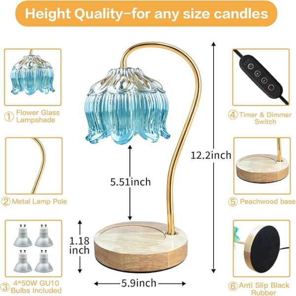 Blue wax melt candle heater lamp decor