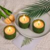 citronella garden candle green ceramic jar