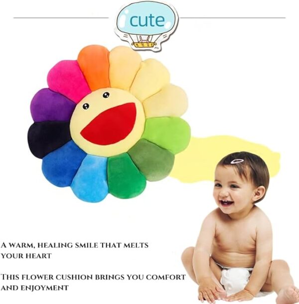 Soft sunflower plush pillow colorful flower throw cushion