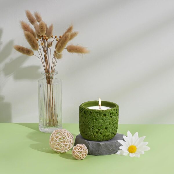 green decorative citronella candle garden
