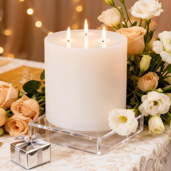 decorative white pillar candle 6x6 inch