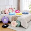 Soft dusty pink flower cushion for sofa decor