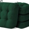 Green dining chair cushions with ties for dining chairs