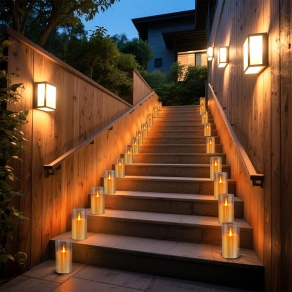 Grey decorative flameless candles for home ambiance