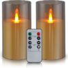 Grey flameless pillar candles with remote control