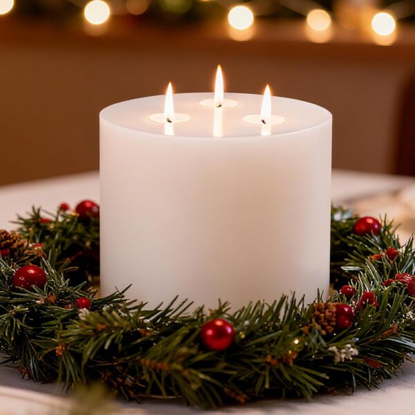 large unscented pillar candle home decor