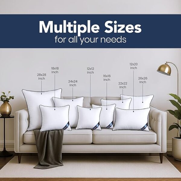 Fluffy White Throw Pillow Inserts 18x18 Pack of Four