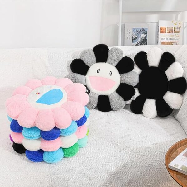 Pink daisy flower shaped pillow for bedroom decor
