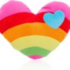 Rainbow heart plush pillow cute heart shaped cushion