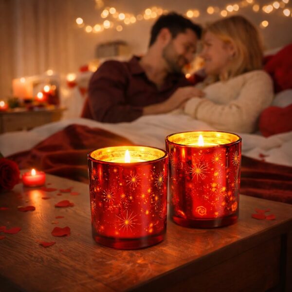red vanilla aroma candle home decor