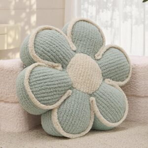 Sage green daisy flower throw pillow decorative cushion