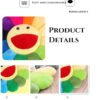 Smiley sunflower cushion plush pillow for kids room decor