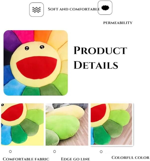 Smiley sunflower cushion plush pillow for kids room decor