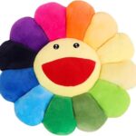 Cute sunflower plush pillow smiley flower cushion for bedroom decor