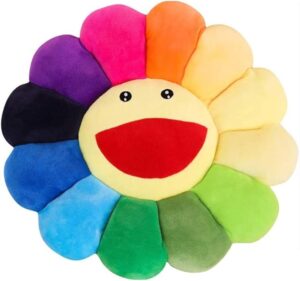 Cute sunflower plush pillow smiley flower cushion for bedroom decor
