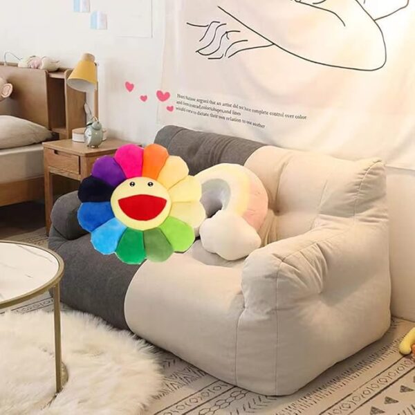 Decorative sunflower plush pillow soft flower cushion