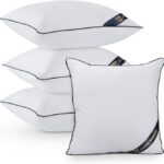 White 18x18 Throw Pillow Inserts Pack of 4 for Sofa and Couch
