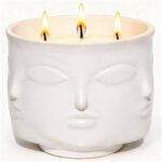 white 3 wick decorative scented candle jar