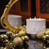 white decorative scented candle centerpiece