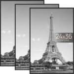 24x36 poster frame black 3 pack wall gallery decor