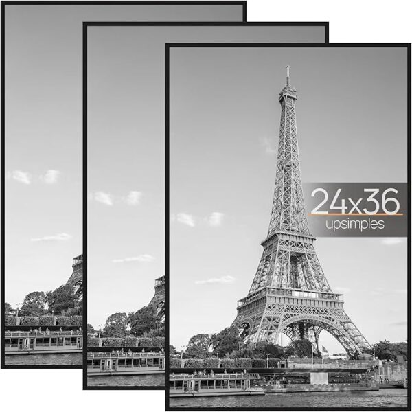 24x36 poster frame black 3 pack wall gallery decor