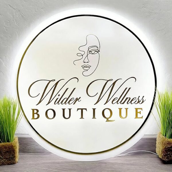 backlit custom logo neon sign for business branding wall